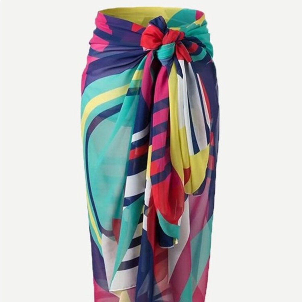 Multi-Color Geo Pattern Sarong - image 1